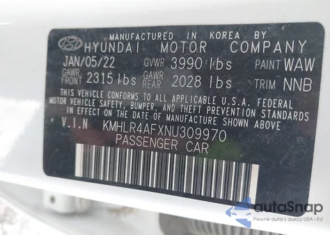 2022 Hyundai Elantra N Line z USA, uszkodzony, nr VIN KMHLR4AFXNU309970